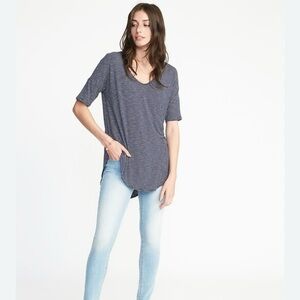 Old Navy Gray Relaxed Luxe Slub Knit Tunic Shirt Sz M